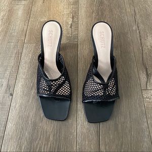Schutz fishnet thong sandal